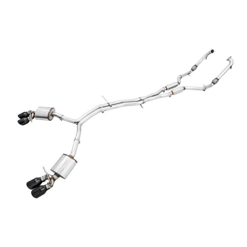 AWE Tuning 3010-43050 Audi B9 S4 Touring Edition Exhaust - Non-Resonated (Black 102mm Tips)