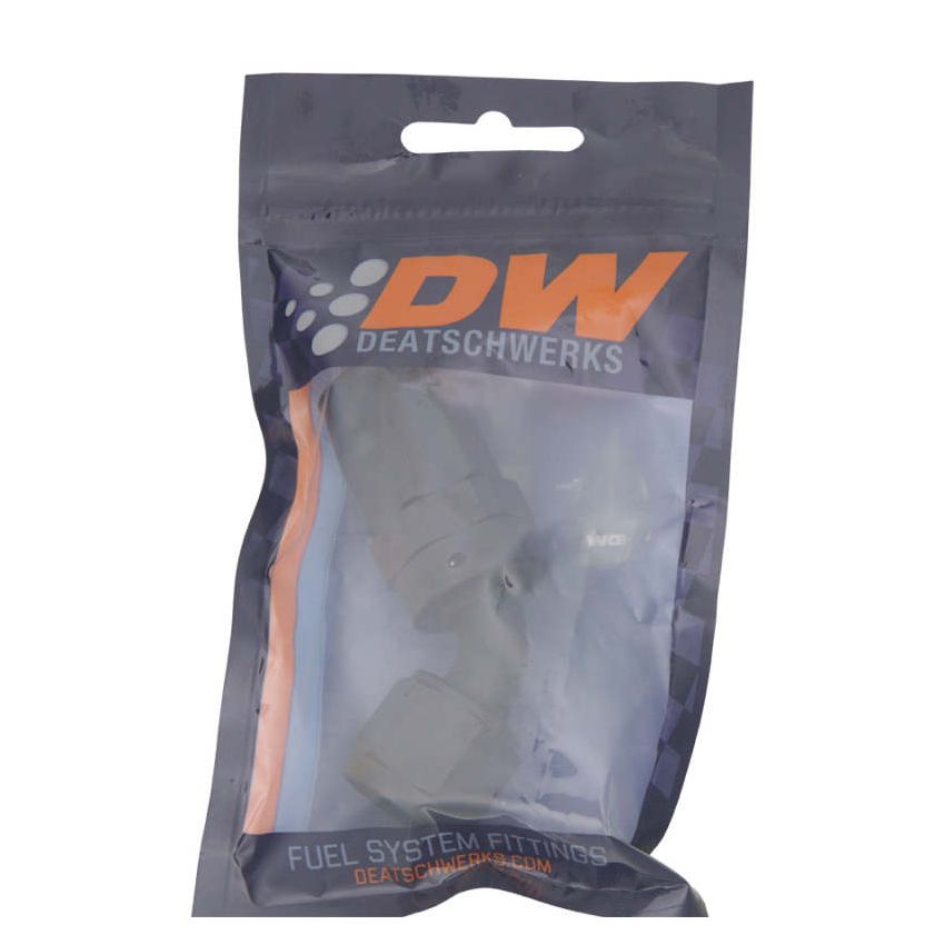 DeatschWerks 6 AN Female Flare Swivel 60-Degree Hose End CPE - Anodized Matte Black