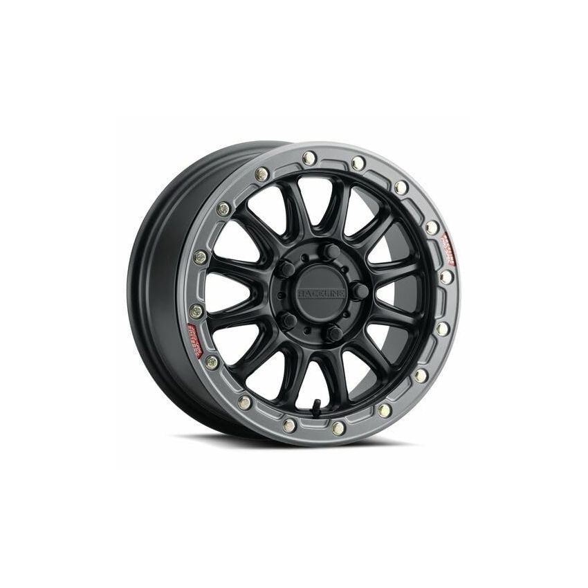 Raceline A14BG Alpha 15x7in/5x114.3 BP/25mm Offset/68mm Bore - Black & Gunmetal Ring Beadlock Wheel