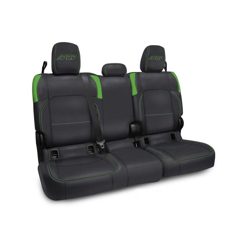 PRP Seats B055-06 PRP Jeep Wrangler JT Rear Bench Covers - with no Armrest - Black/Green