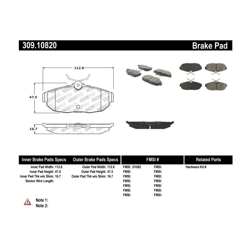 StopTech Performance 05-09 Ford Mustang Cobra/Mach 1 V6/GT / 10 Shelby/Shelby GT Rear Brake Pads