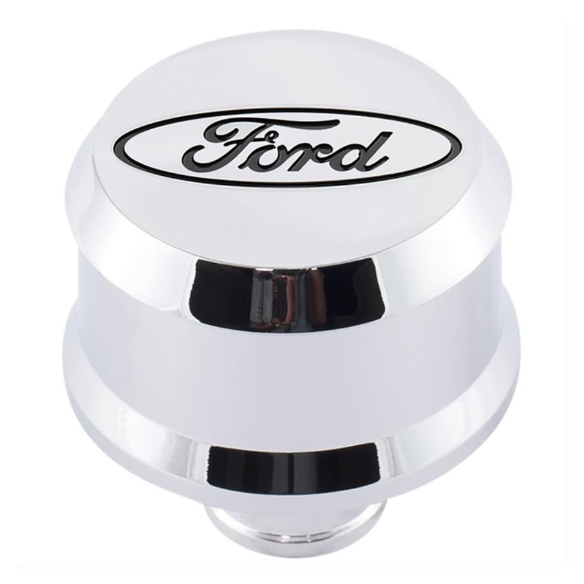 FORD FRD302-439 Valve Cover Breather w/ Slant Edge  Alm Chrome