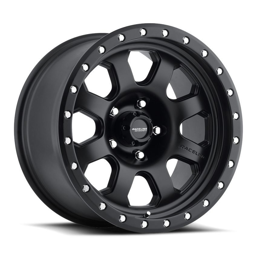 Raceline 929B Avenger 17x9in / 8x165.1 BP / -12mm Offset / 130.81mm Bore - Satin Black Wheel