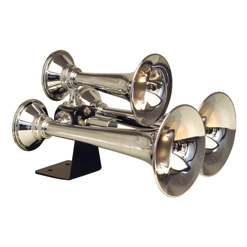 Kleinn Air Horns 501 Kleinn Chrome Triple Horn/ 13.5In/11.75In/8.5In - Chrome-Plated Spun Copper