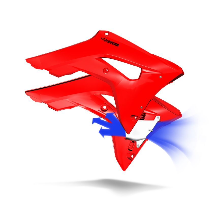 Cycra 1CYC-1888-32 14-17 Honda CRF250R Powerflow Radiator Shrouds - Factory Ed. Red