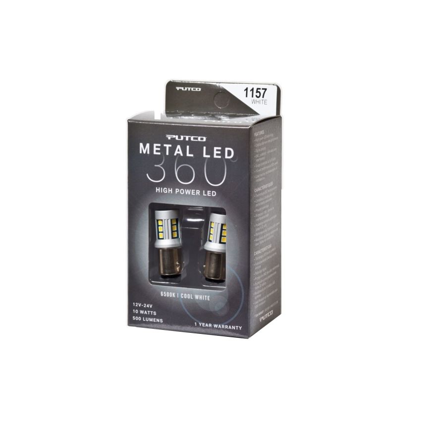 Putco 341157W-360 1157 - White Metal 360 LED