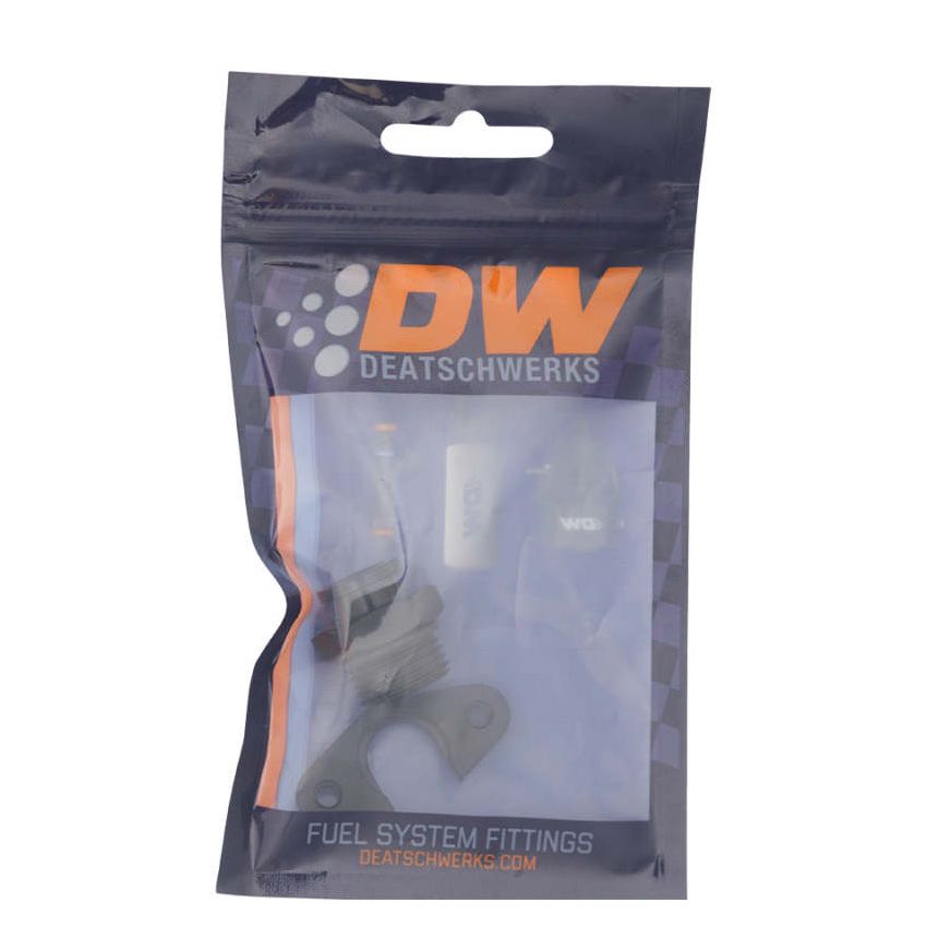 DeatschWerks 8AN ORB to Polaris RZR Turbo OE Regulator Adapter - Anodized Matte Black