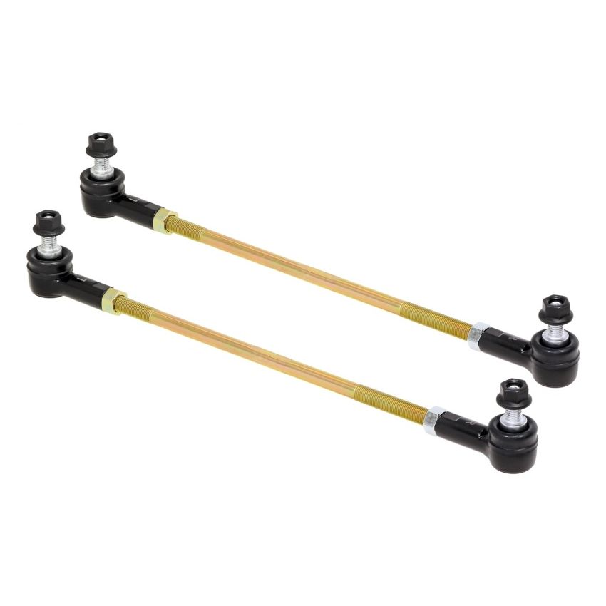 RockJock Adjustable Sway Bar End Link Kit 14in Long Rods w/ Sealed Rod Ends and Jam Nuts pair