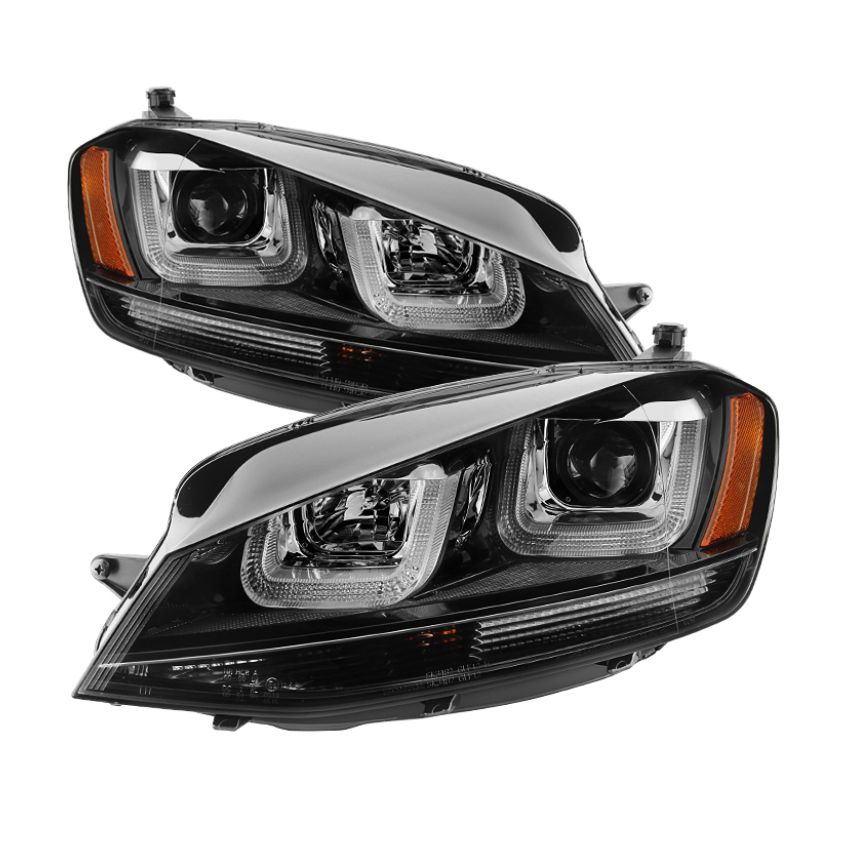 SPYDER 5080578 Projector Headlights - DRL LED - Black Stripe - Black