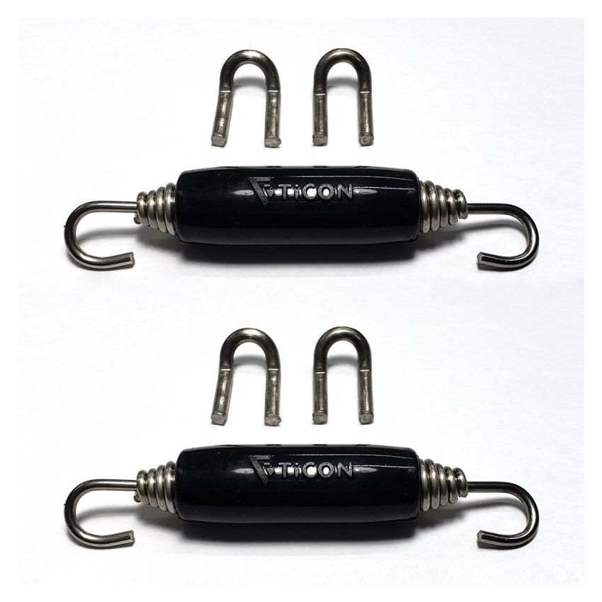 Ticon Industries Black Silicone Titanium Spring Tab and Spring Kit (4 Tabs/2 Springs) - 2 Pack