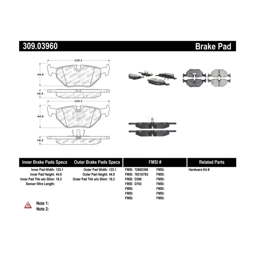 StopTech Performance 87-99 BMW M3 / 89-93 M5 / 98-02 Z3 Rear Street Performance Brake Pads