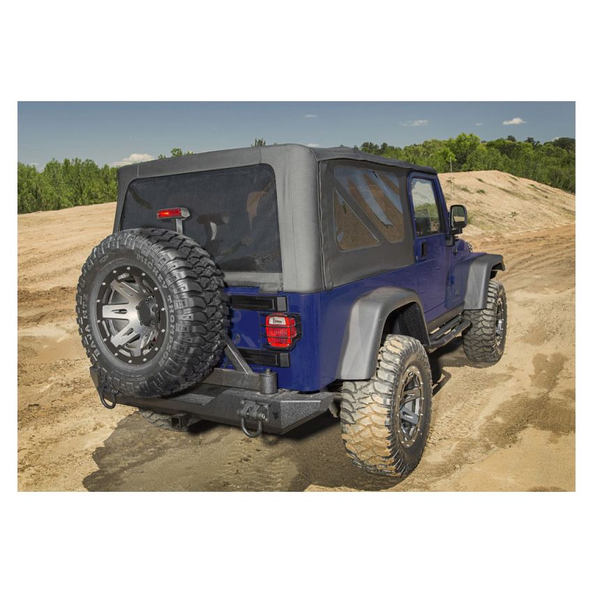 Rampage 04-06 Jeep Wrangler(TJ) Unlimited OEM Replacement Soft Upper Doors - Black Denim