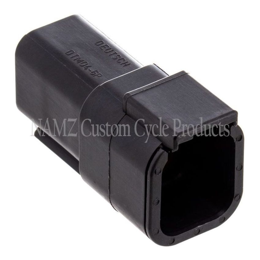 NAMZ MDR-6B Deutsch DTM 6-Position Receptacle w/6 Stamped Terminals & Wedgelock - Black (HD 74106-98BK)