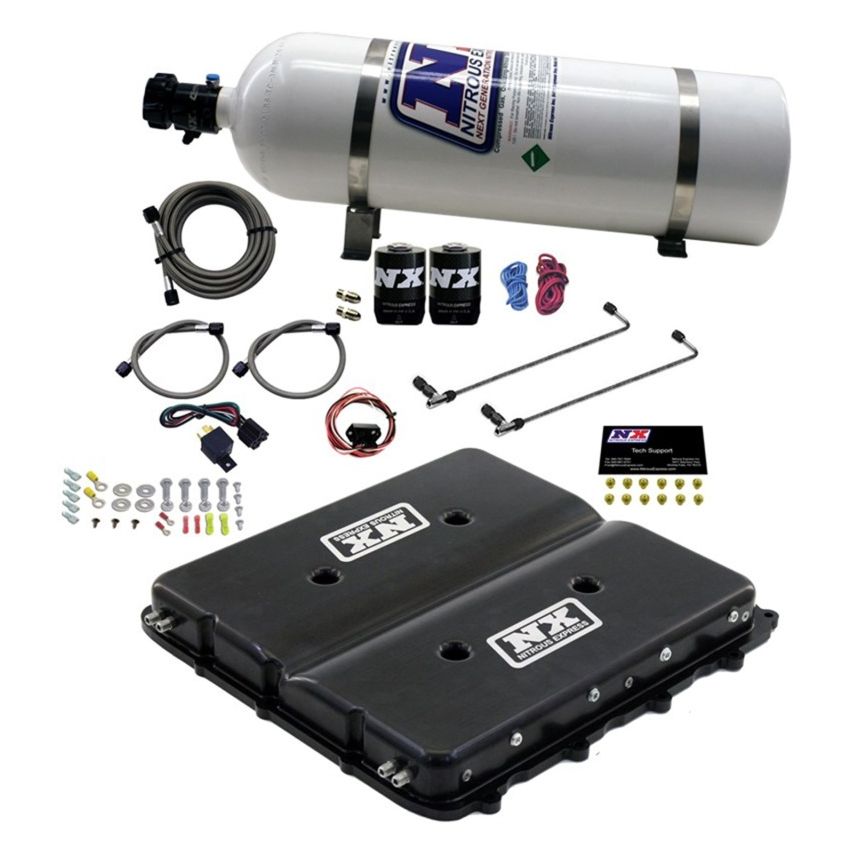 Nitrous Express Nitrous Kit w/Billet LT4 Supercharger Lid w/15lb Bottle