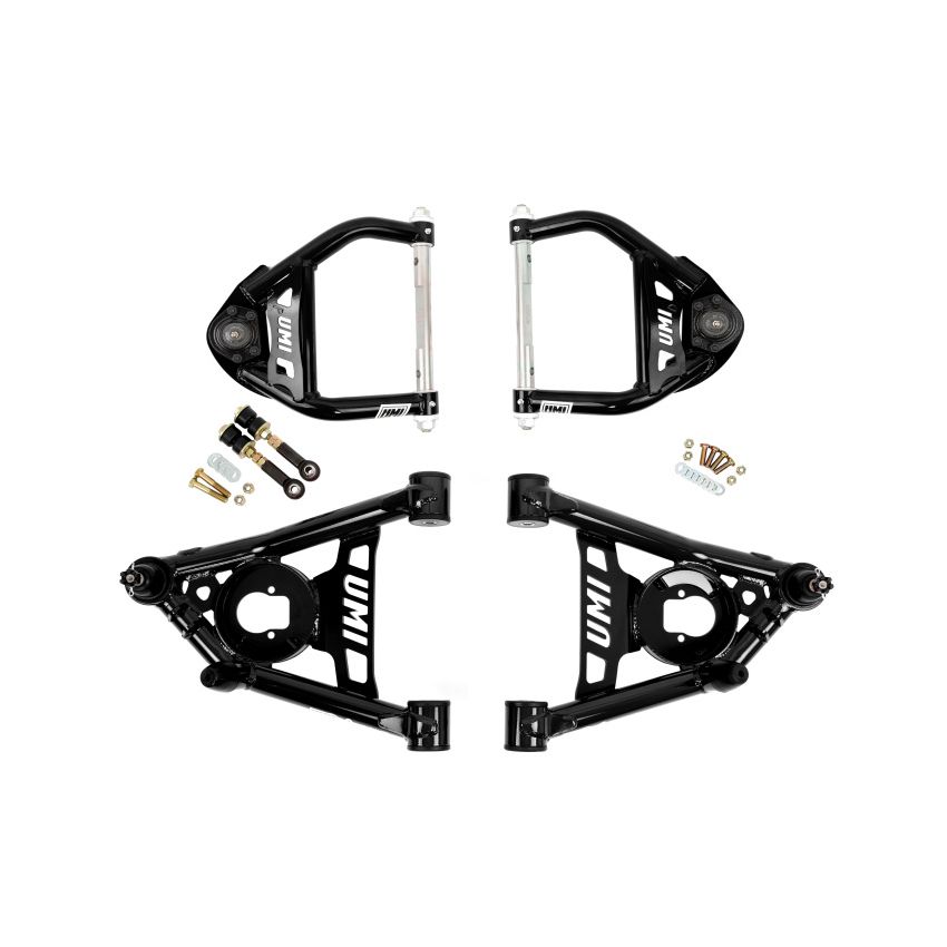UMI Performance 403133-B 64-72 GM A-Body Tubular Upper & Lower Front A-Arm Kit - Black