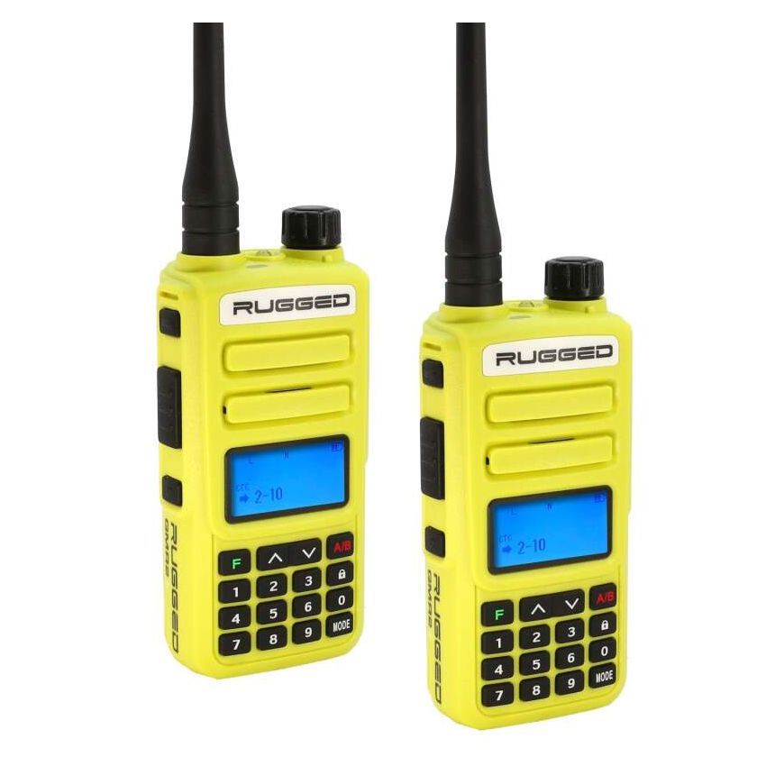 Rugged Radios GMR2-PLUS-2-PACK-HV 2 PACK - Rugged GMR2 PLUS - GMRS / FRS Two Way Handheld Radios Safety Yellow