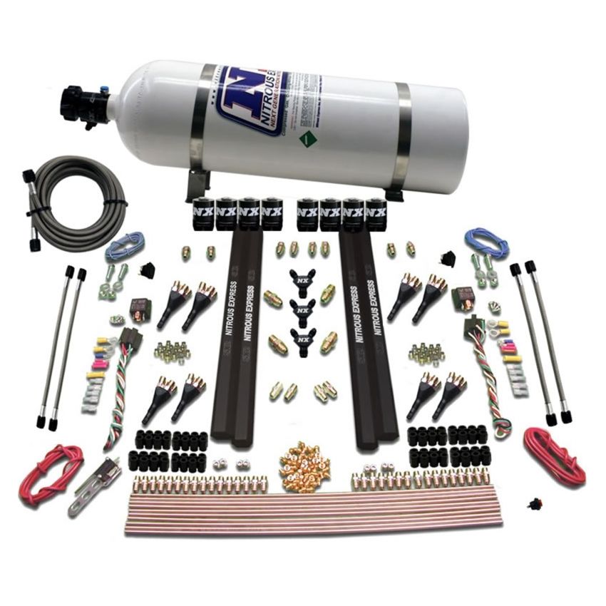Nitrous Express 90009-15 SX2 DUAL STAGE 8 SOLENOID /GASOLINE 200-1200HP WITH 15LB BOTTLE