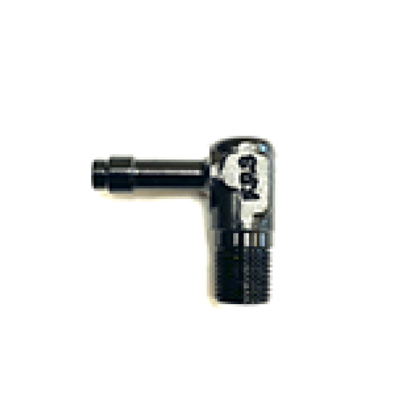 Fragola 1/4 Hose Barb x 1/8 NPT 90 Degree Low Profile - Black