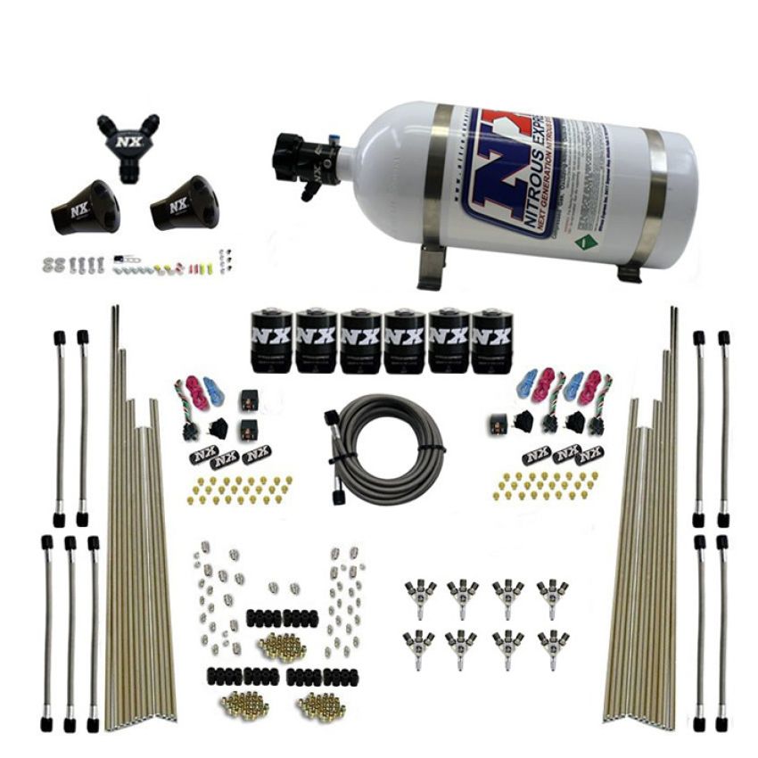 Nitrous Express 80020-10 8-CYL TRIPLE-D DRY DIRECT PORT, 3 STAGE DRY, 6 SOLENOIDS, W/ 10LB BOTTLE