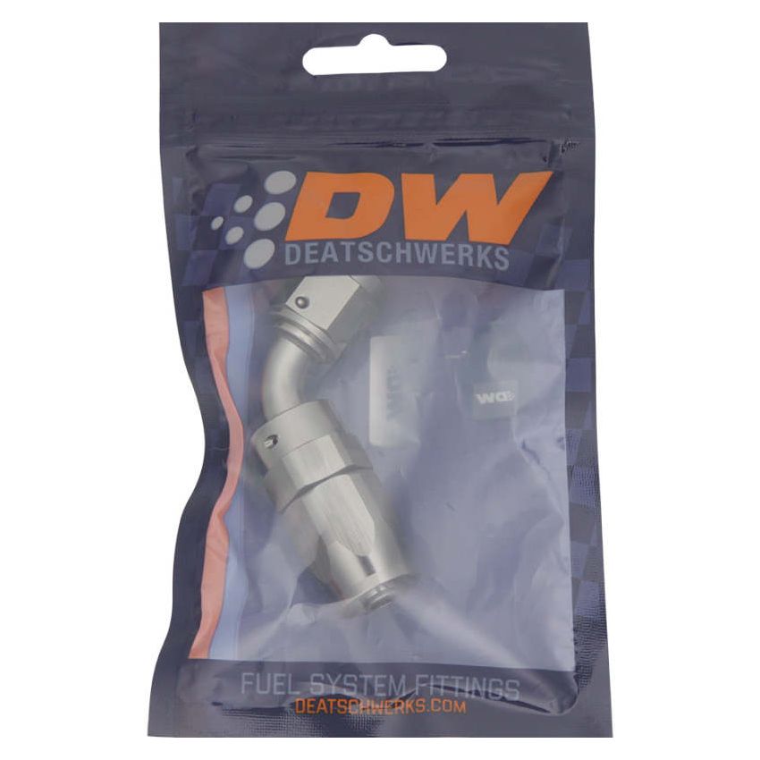 DeatschWerks 6-02-0819 6AN Female Flare Swivel 60-Degree Hose End CPE Anodized DW Titanium