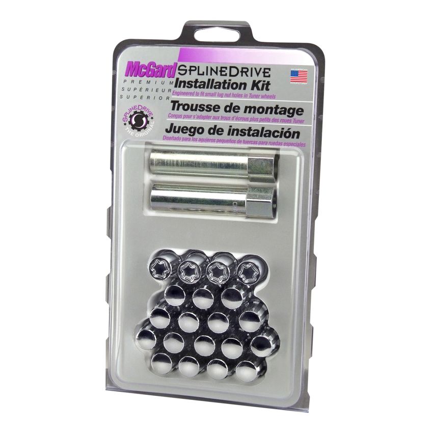 McGard (65554CN 12X1.25 MCG 5 LUG SPLINEDRIVE KIT, CHROME W/WHL LKS CLAMSHELL)