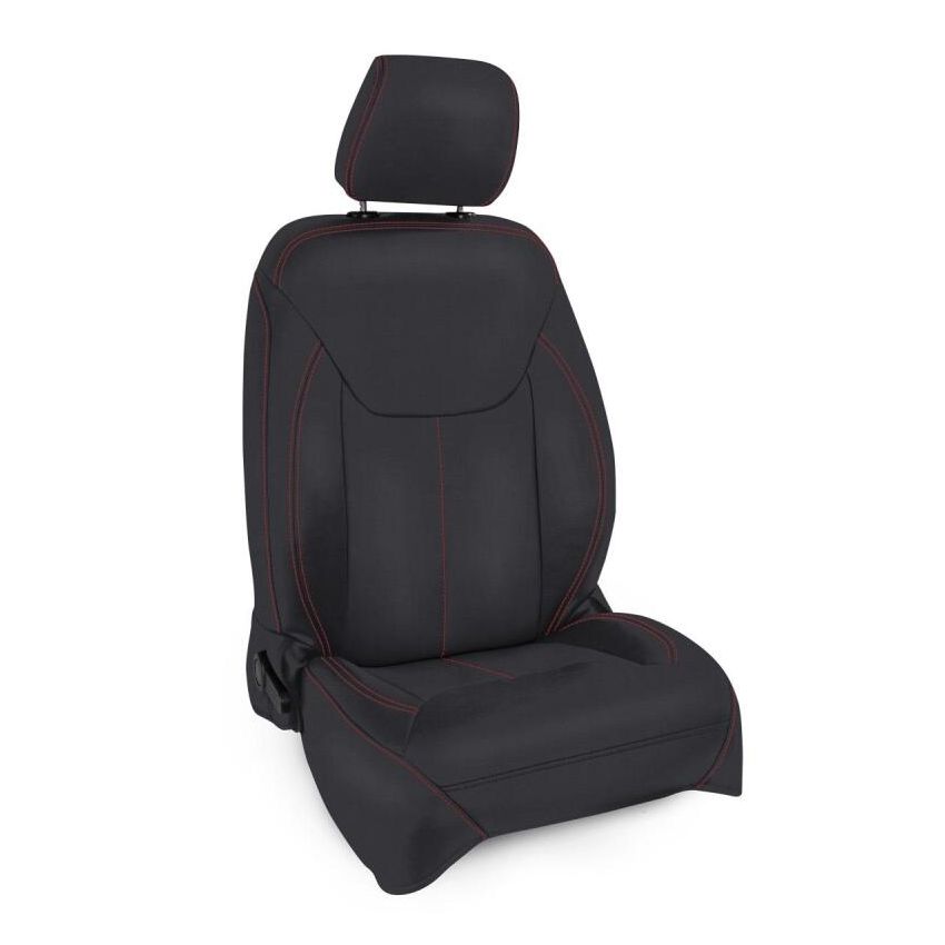 PRP 13-18 Jeep Wrangler JK Front Seat Covers/2 door or 4 door (Pair) - Black with Red Stitching