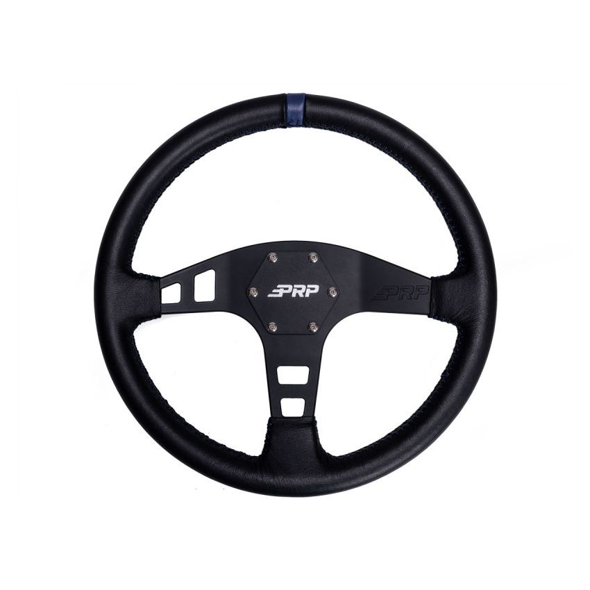 PRP Flat Leather Steering Wheel- Blue