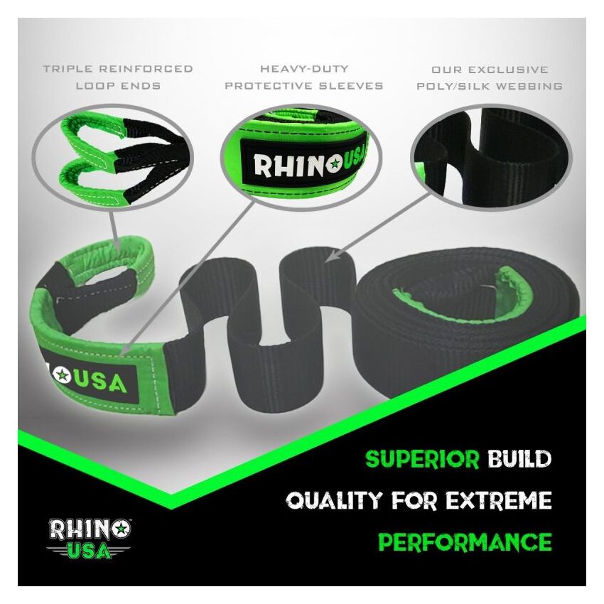 Rhino USA RNO-30STRAPHITCH 30Ft Tow Strap/Hitch Combo