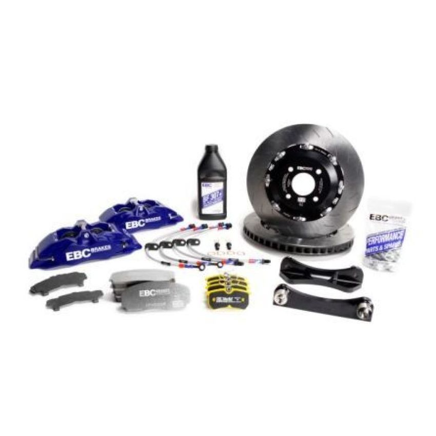 EBC Racing 17-21 Honda Civic Type-R (FK8) Blue Apollo-6 Calipers 380mm Rotors Front Big Brake Kit