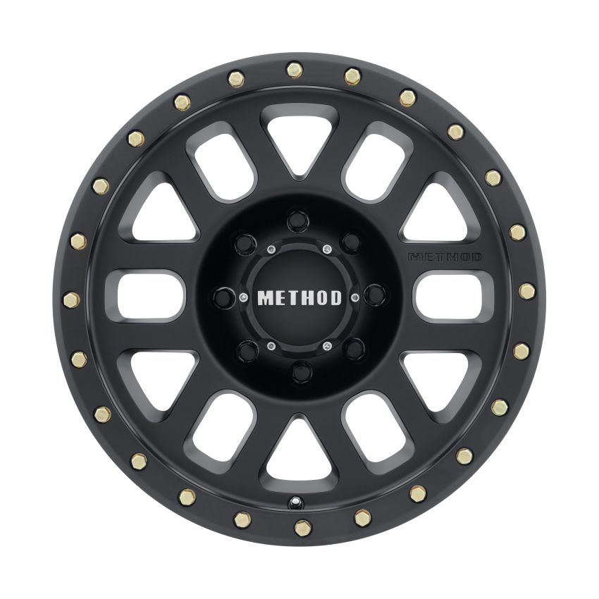 Method Wheels MR30989088500 Method MR309 Grid 18x9 0mm Offset 8x180 130.81mm CB Matte Black Wheel