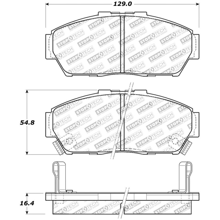 Stoptech 309.06170 Performance 93-95 Honda Civic Coupe / 94-95 Civic Hatchback/Sedan Front Brake Pads