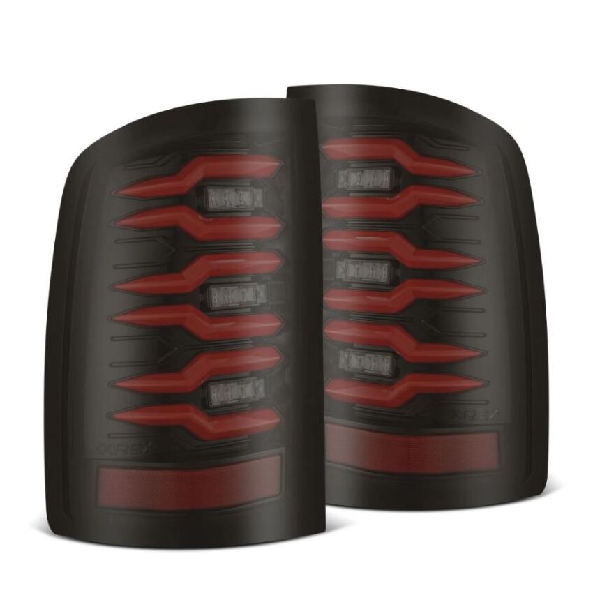 AlphaRex 630080 07-13 GMC Sierra 1500/07-14 2500/3500HD (No Clsc/Dually) Luxx-Series LED Tail Lghts Blk Red