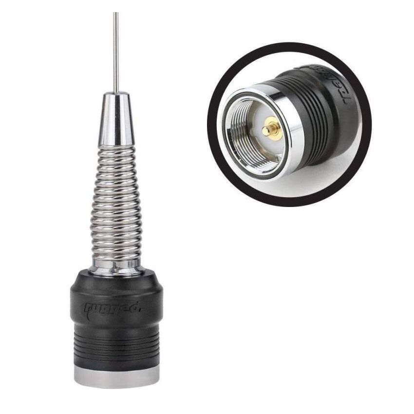 Rugged Radios WB-1/4W-HD UHF & VHF Wide Band 1/4 Wave Antenna with Spring (132 - 525 MHz)