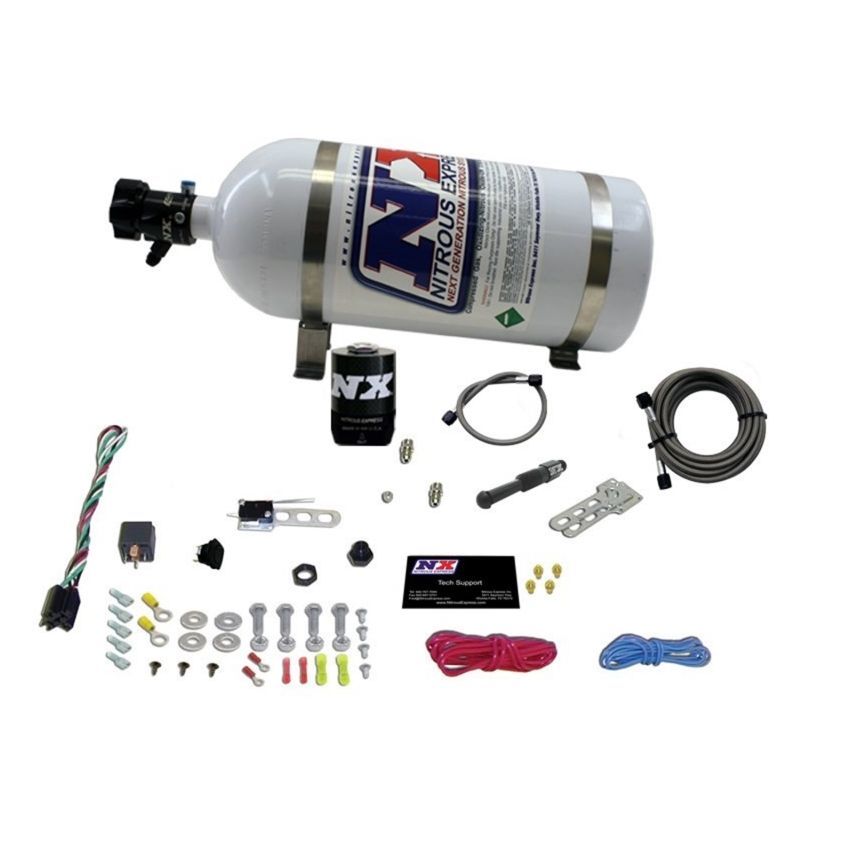 Nitrous Express Dry EFI Single Nozzle Nitrous Kit (35-150HP) w/10lb Bottle