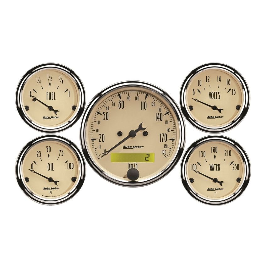 AUTOMETER ATM1809-M A/B 5pc. Gauge Kit w/ Elec. Speedo - Metric