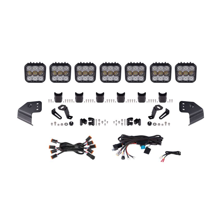Diode Dynamics DD7264 Bronco SS5 Pro CrossLink Windshield - White Combo Lightbar Kit