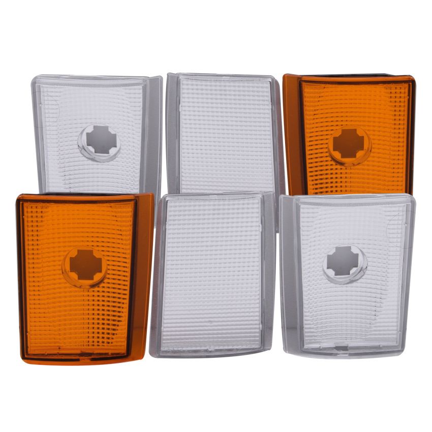 ANZO Corner Lights 1988-1993 Chevrolet C1500 Euro Corner Lights 4 Crystal Chrome / 2 Crystal Amber