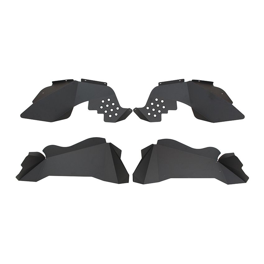 Fishbone Offroad 07-18 Jeep JK Wrangler Front/Rear Inner Fenders -Aluminum - Blk Pwdrcoat (Set Of 4)