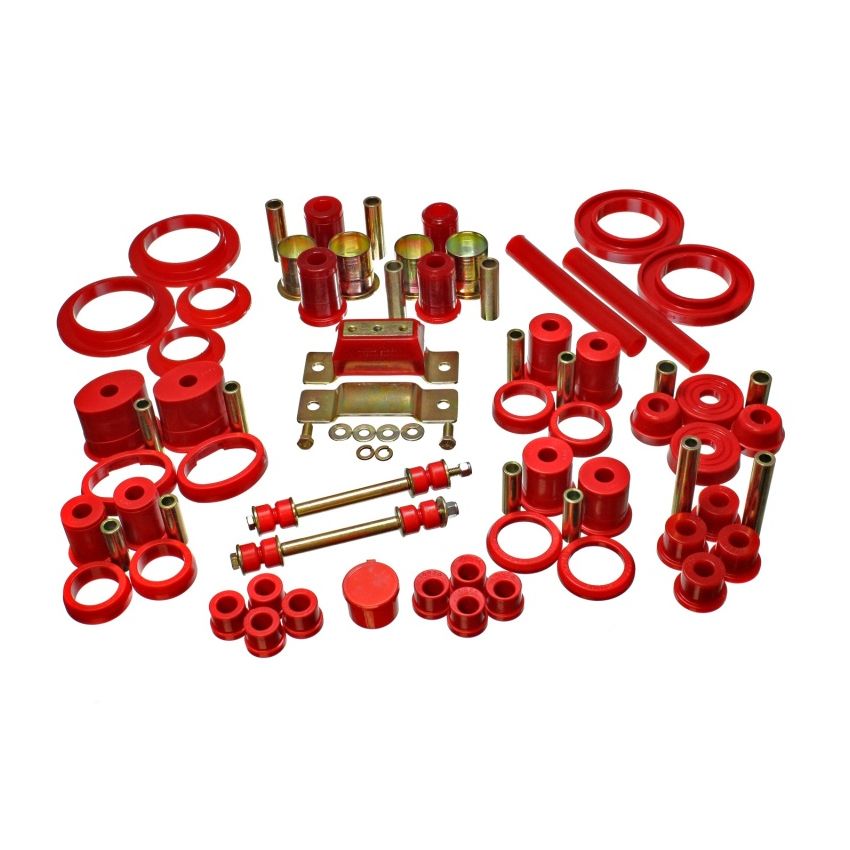 Energy Suspension 85-93 Ford Mustang Red Hyper-flex Master Bushing Set w/ V-8