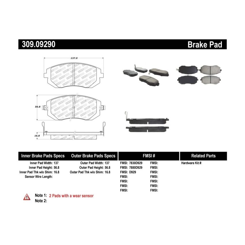 StopTech Performance 03-05 WRX/ 08 WRX Front Brake Pads