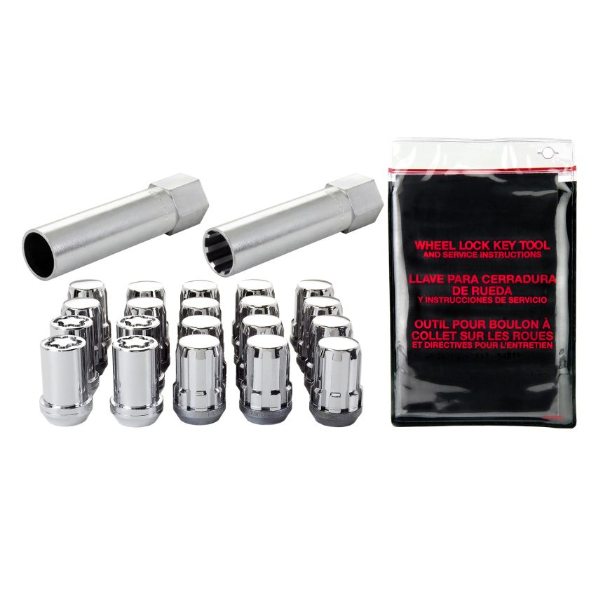 McGard SplineDrive Tuner 5 Lug Install Kit w/Locks & Tool (Cone) M12X1.25 / 13/16 Hex - Chrome