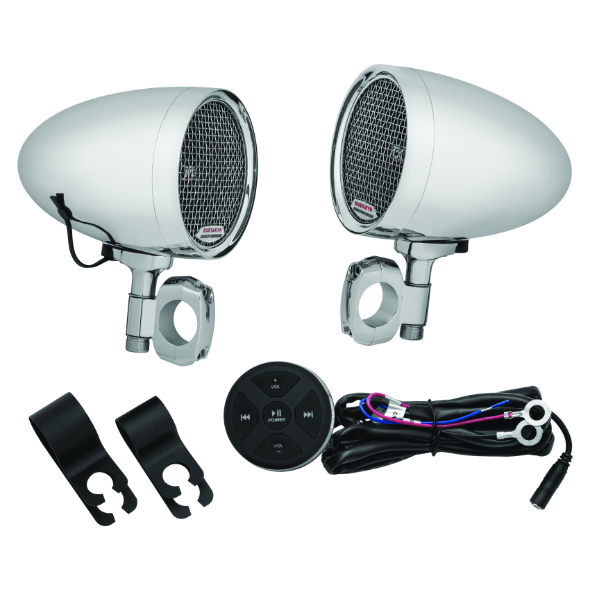 Kuryakyn 2712 Road Thunder Speaker Pods Bluetooth Audio Controller Chrome