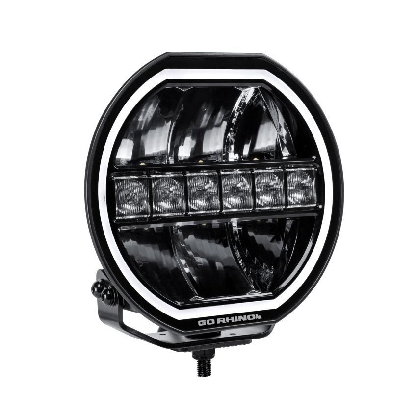 Go Rhino 751440911CRS Xplor Blackout Series Maxline LED Hi/Low Beam w/Multi DRL (Surface Mount) 9in. - Blk