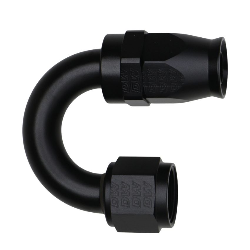DeatschWerks 10AN Female Flare Swivel 180-Degree Hose End PTFE - Anodized Matte Black