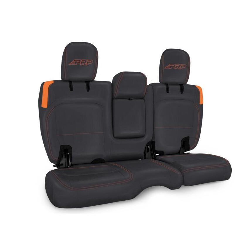 PRP Seats B044-07 PRP Jeep Wrangler JL Rear Bench CoversU - 4 door with Armrest - Black/Orange