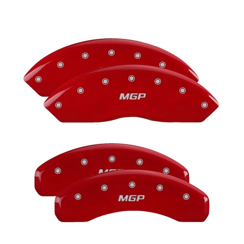 MGP 15206SMGPRD 4 Caliper Covers Engraved Front & Rear  Red finish silver ch