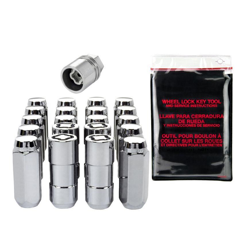 McGard 5 Lug Hex Install Kit w/Locks (Cone Seat Nut) M14X2.0 / 13/16 Hex / 2.25in. Length - Chrome