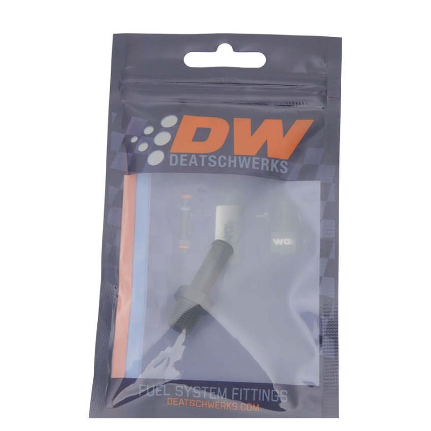 DeatschWerks 1/8in NPT Male Thread 5/16in Hose Barb - Anodized Matte Black