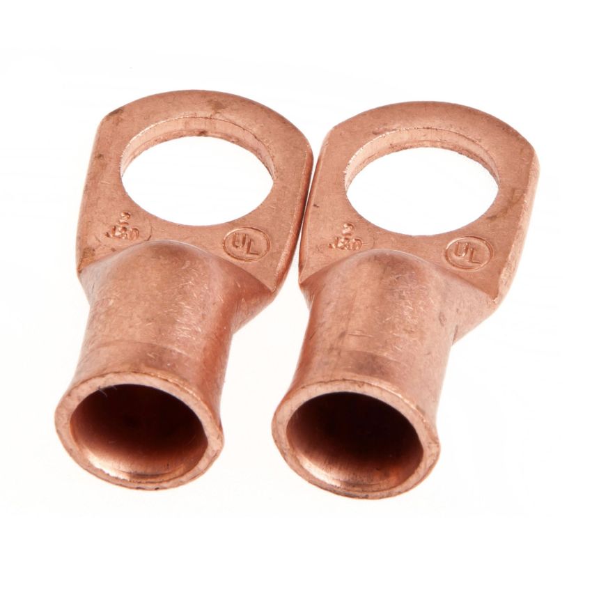 Forney 60106 Copper Cable Lugs, Number 2 Cable with 1/2-Inch Stud Size, 2-Pack