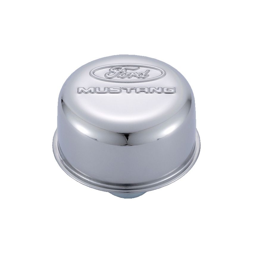 Ford Racing 302-220 Ford Mustang Logo Air Breather Cap-Chrome